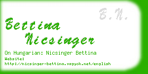 bettina nicsinger business card
